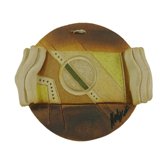 Sculpture Wall Hanging Pottery Art Piece Artist Signed Modern Contemporary Sculp - Picture 2 of 12